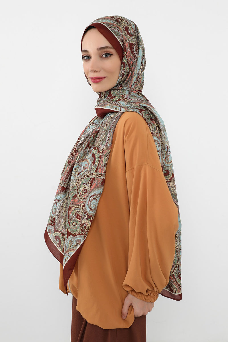 Printed Voile Hijab Scarf, Lightweight Soft Breathable Modest Shawl,SAL-124