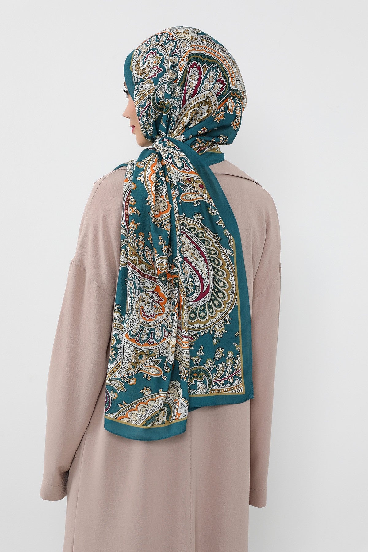 Printed Voile Hijab Scarf, Lightweight Soft Breathable Modest Shawl,SAL-125 Pattern V1