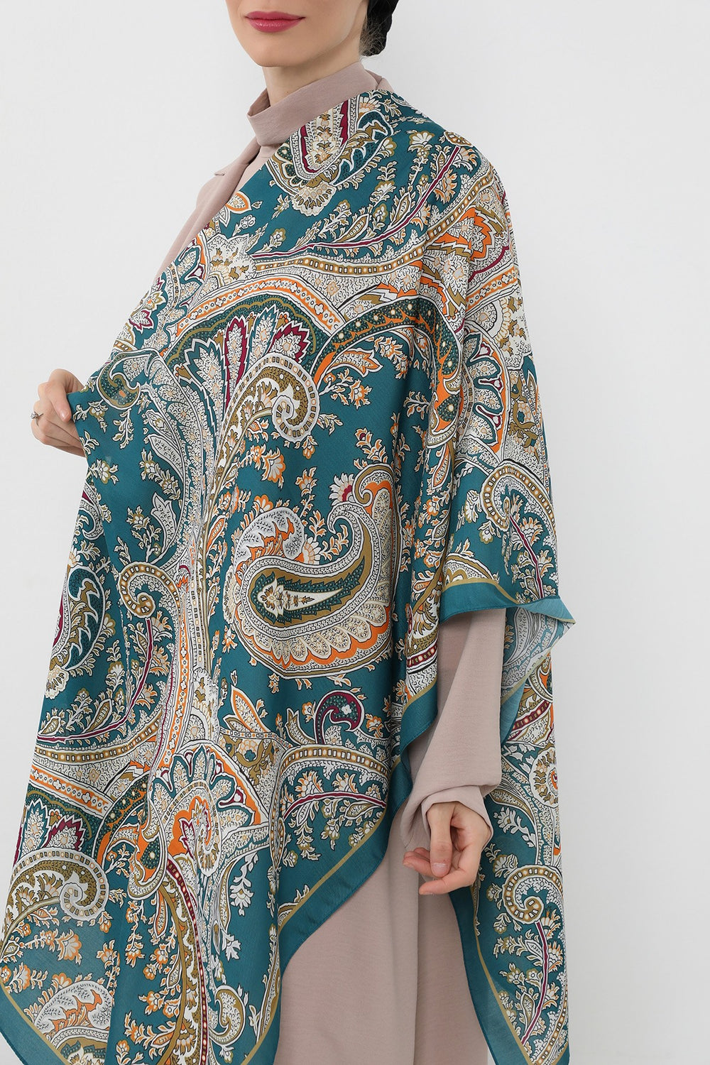 Printed Voile Hijab Scarf, Lightweight Soft Breathable Modest Shawl,SAL-125 Pattern V1