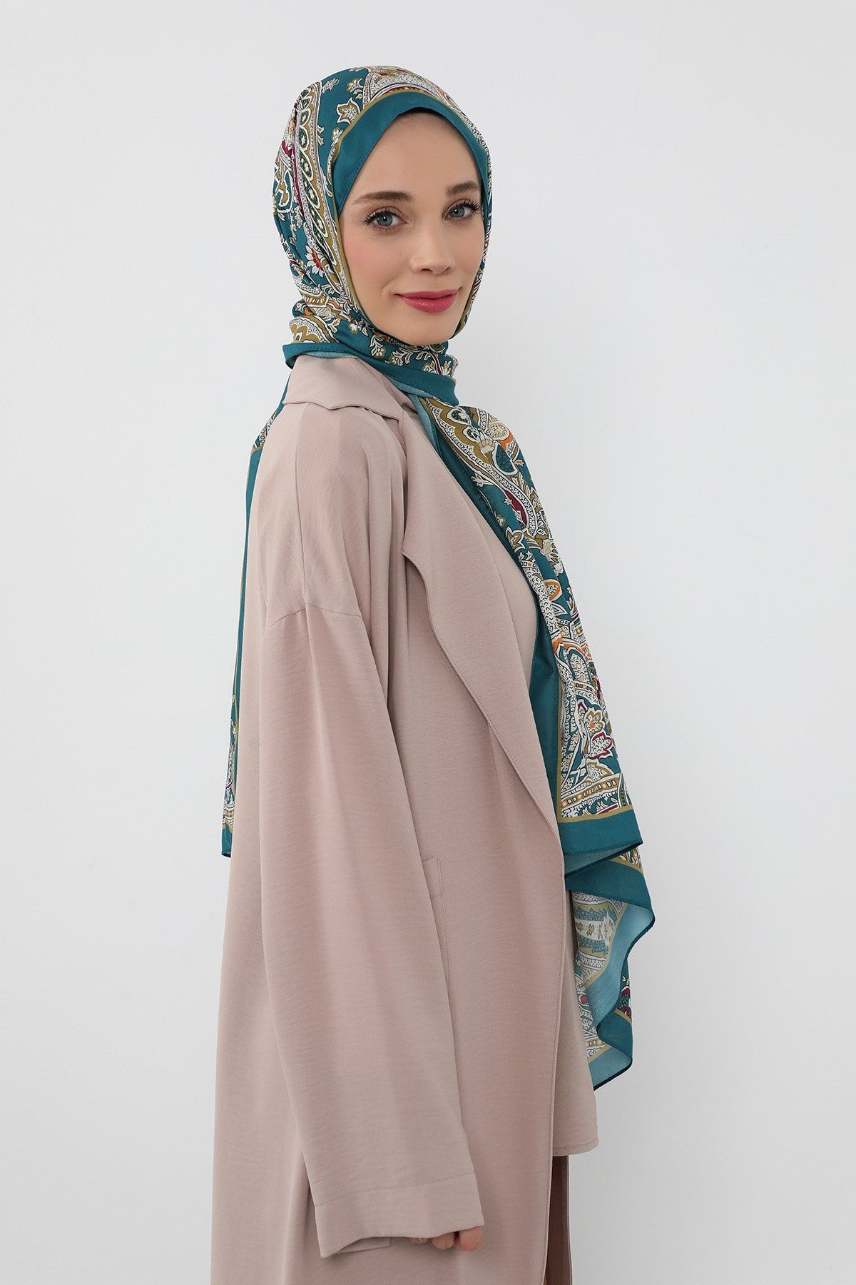 Printed Voile Hijab Scarf, Lightweight Soft Breathable Modest Shawl,SAL-125 Pattern V1