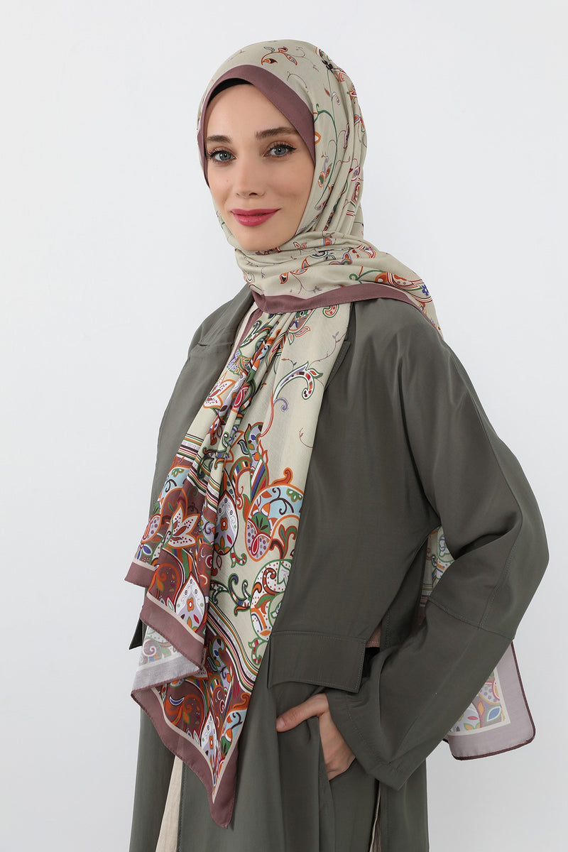 Printed Voile Hijab Scarf, Lightweight Soft Breathable Modest Shawl,SAL-131