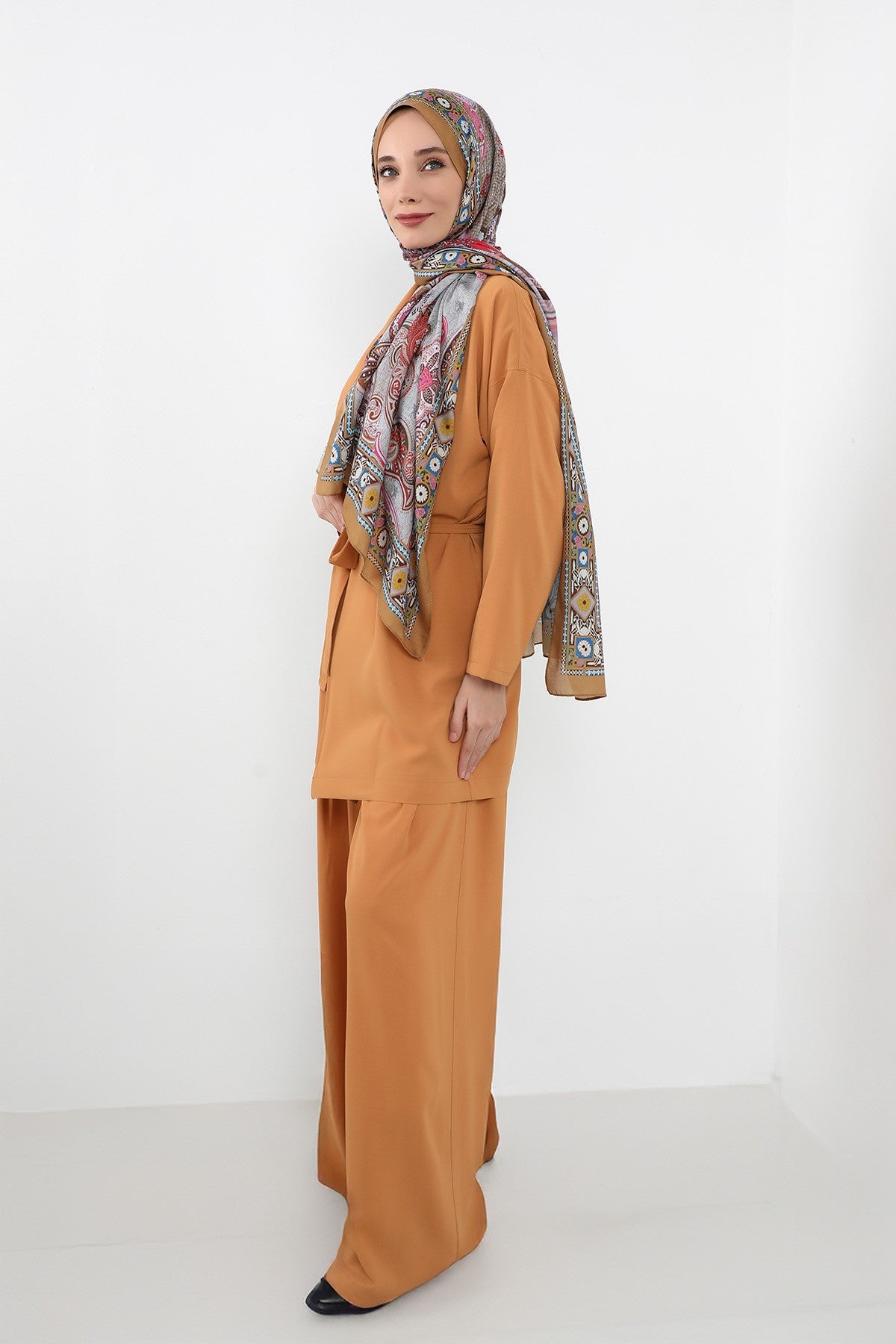 Printed Voile Hijab Scarf, Lightweight Soft Breathable Modest Shawl,SAL-133 Pattern V1