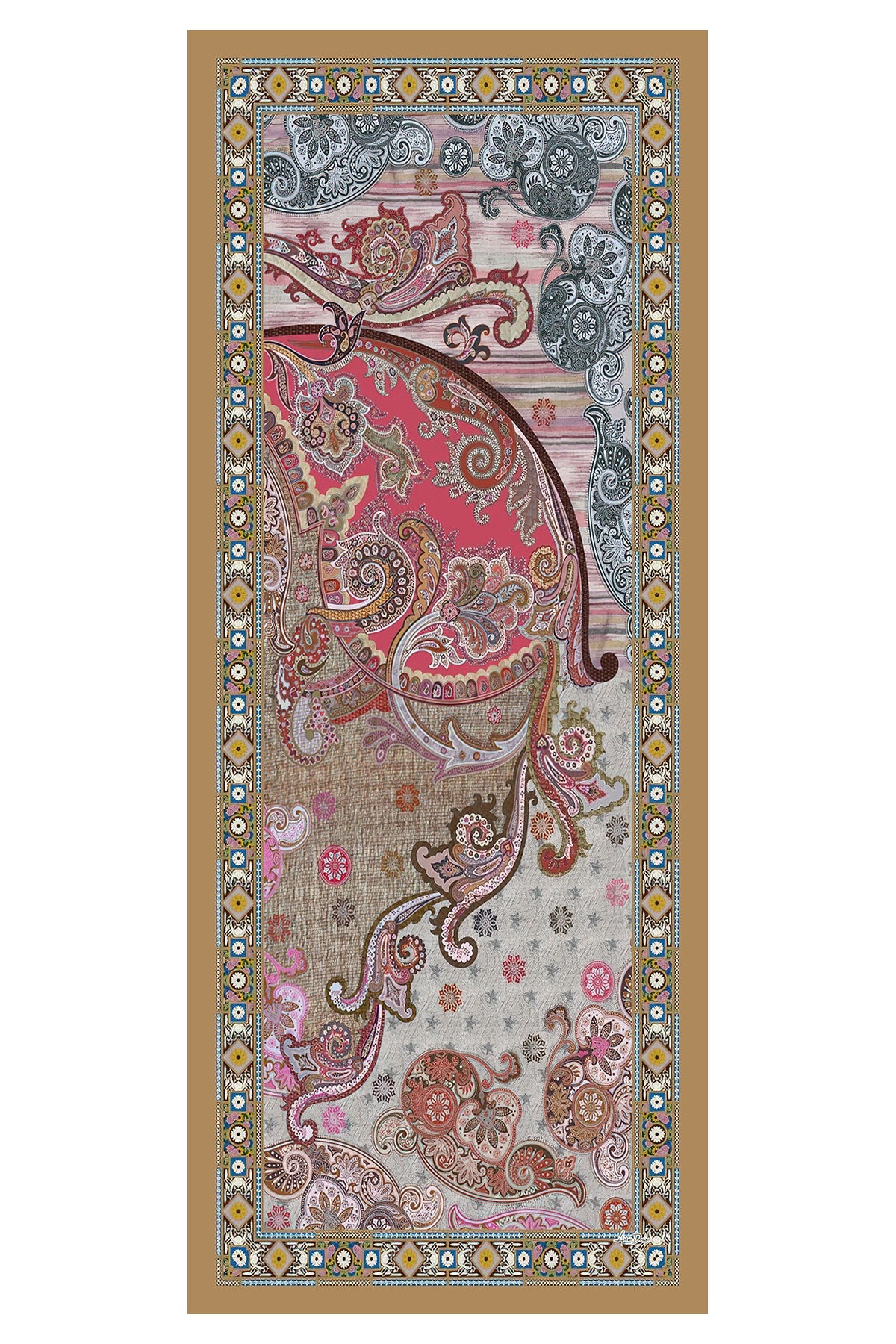 Printed Voile Hijab Scarf, Lightweight Soft Breathable Modest Shawl,SAL-133 Pattern V1