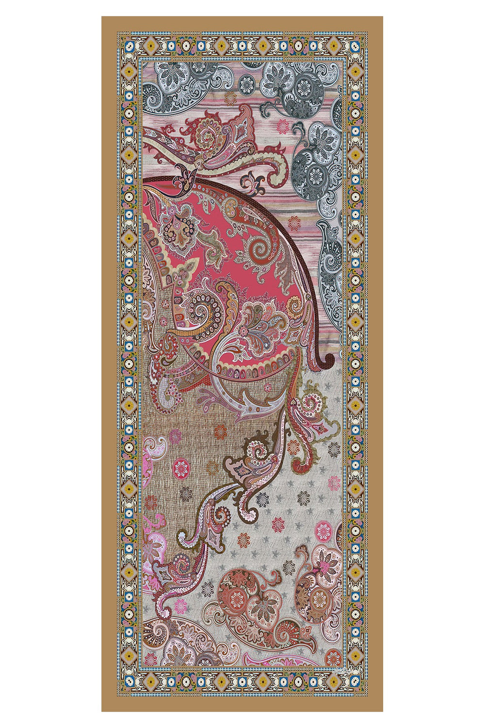 Printed Voile Hijab Scarf, Lightweight Soft Breathable Modest Shawl,SAL-133 Pattern V1