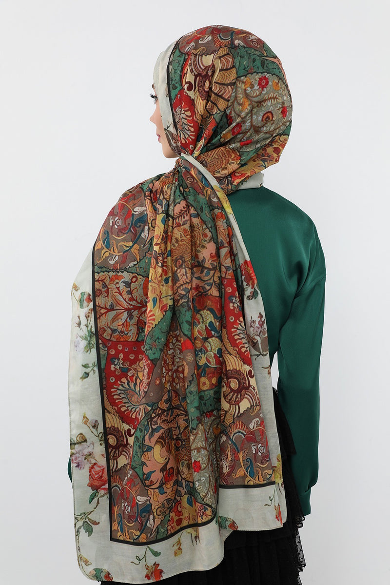 Printed Voile Hijab Scarf, Lightweight Soft Breathable Modest Shawl,SAL-135