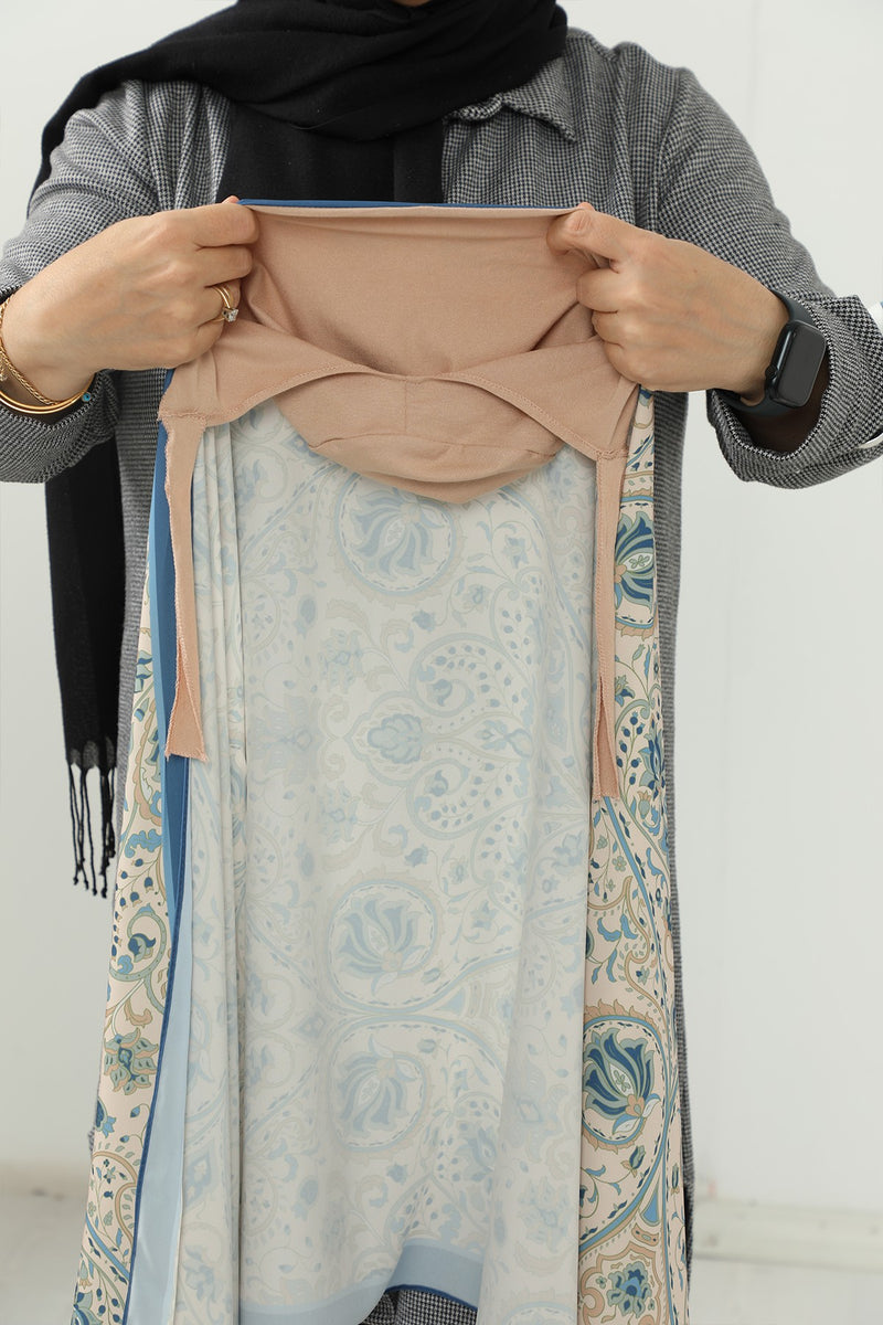 Adjustable Printed Voile Easy Hijab Scarf, Back-Tie Polyester Practical Patterned Shawl,PS-202