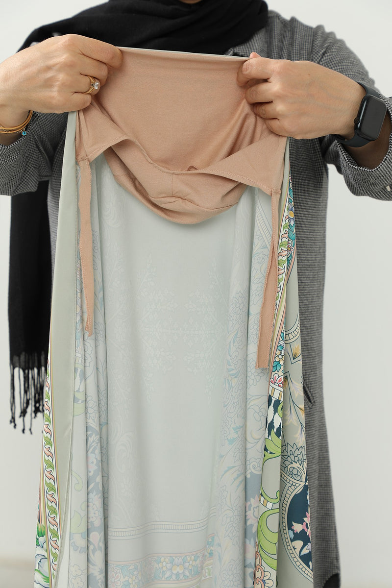 Adjustable Printed Voile Easy Hijab Scarf, Back-Tie Polyester Practical Patterned Shawl,PS-203