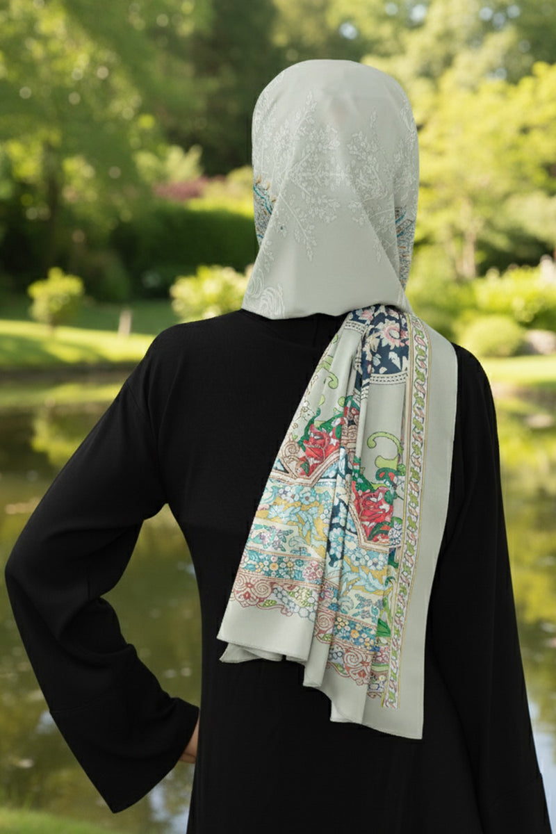Printed Voile Hijab Scarf, Lightweight Soft Breathable Modest Shawl,SAL-202