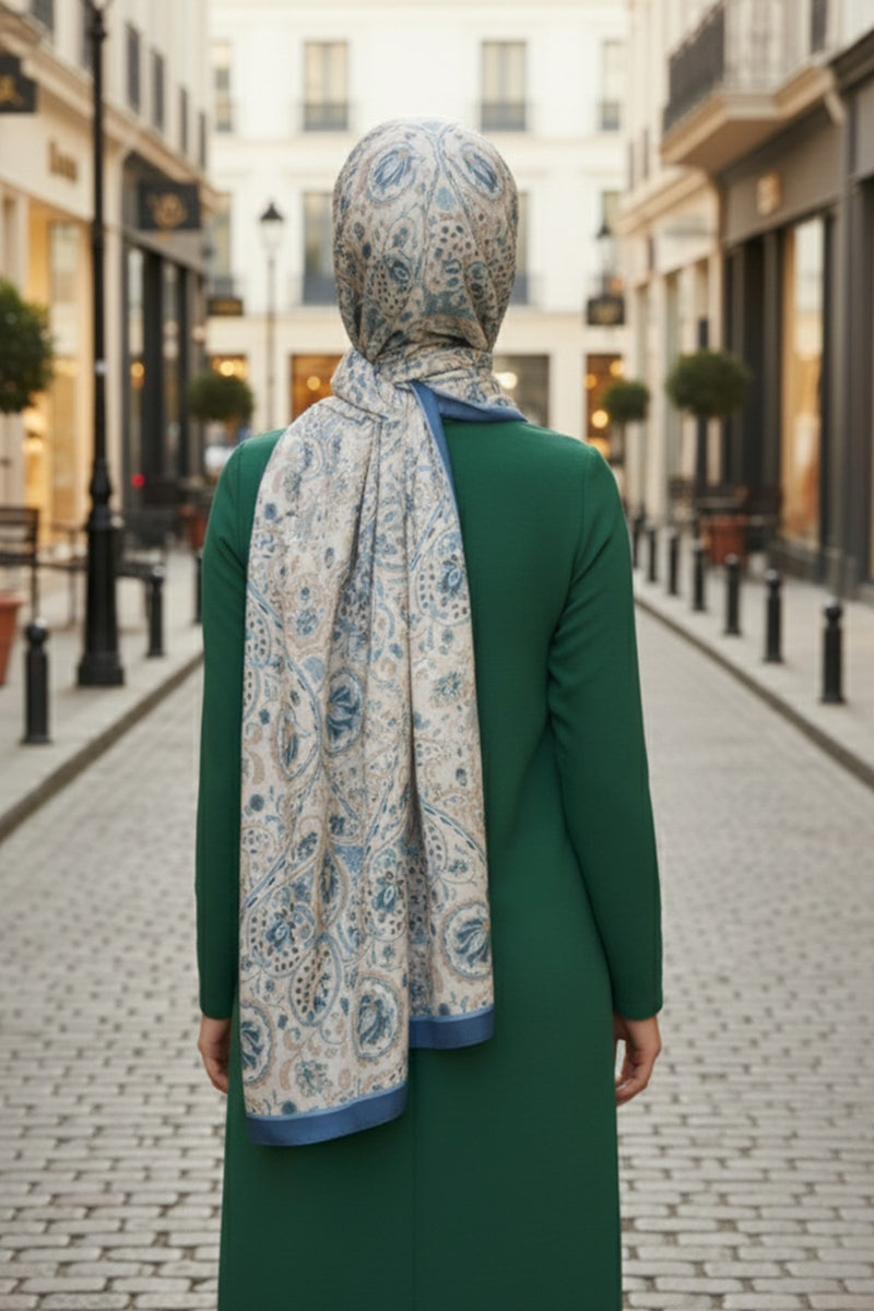 Printed Voile Hijab Scarf, Lightweight Soft Breathable Modest Shawl,SAL-203