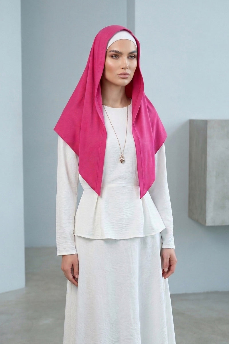 Breathable Cotton Hijab Scarf – Lightweight, Stretch, No-Slip Triangle Scarf for Everyday Comfort,B-41