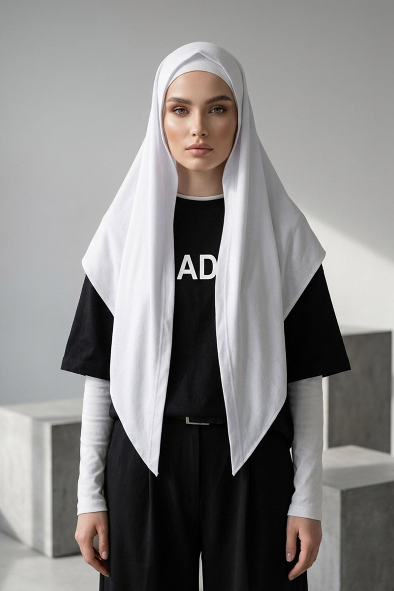 Breathable Cotton Hijab Scarf – Lightweight, Stretch, No-Slip Triangle Scarf for Everyday Comfort,B-41