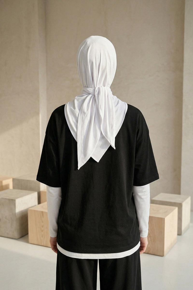 Breathable Cotton Hijab Scarf – Lightweight, Stretch, No-Slip Triangle Scarf for Everyday Comfort,B-41