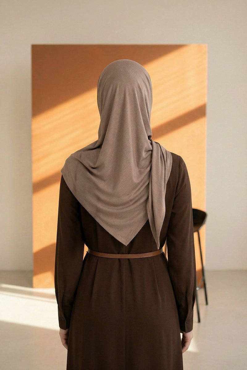 Breathable Cotton Hijab Scarf – Lightweight, Stretch, No-Slip Triangle Scarf for Everyday Comfort,B-41