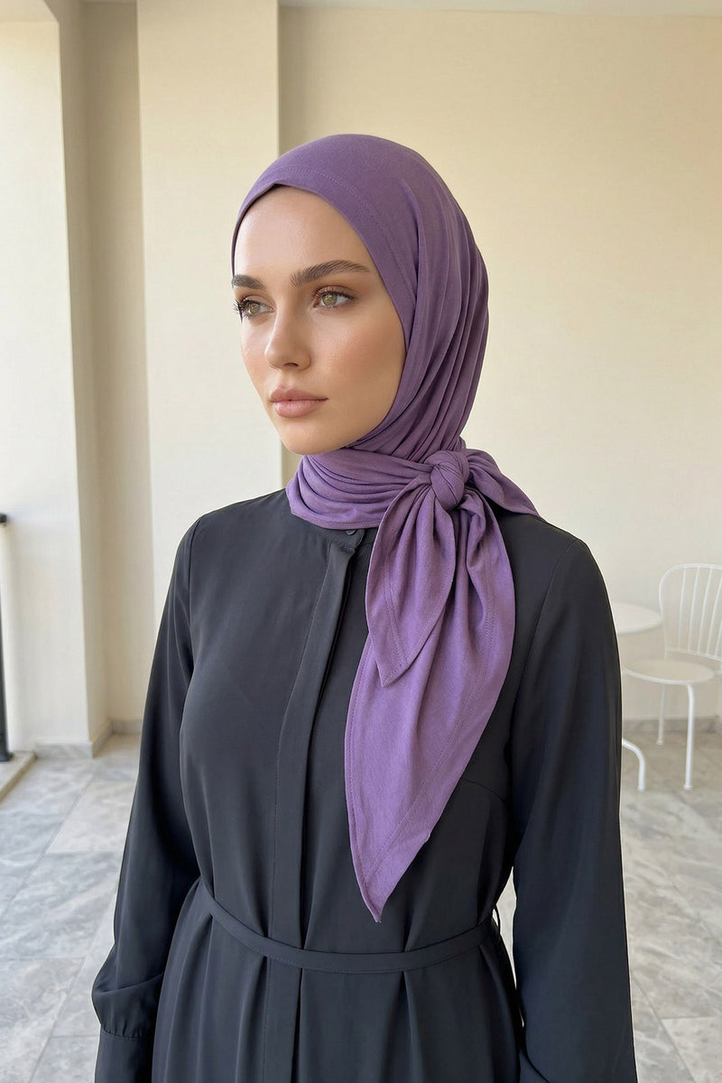 Breathable Cotton Hijab Scarf – Lightweight, Stretch, No-Slip Triangle Scarf for Everyday Comfort,B-41