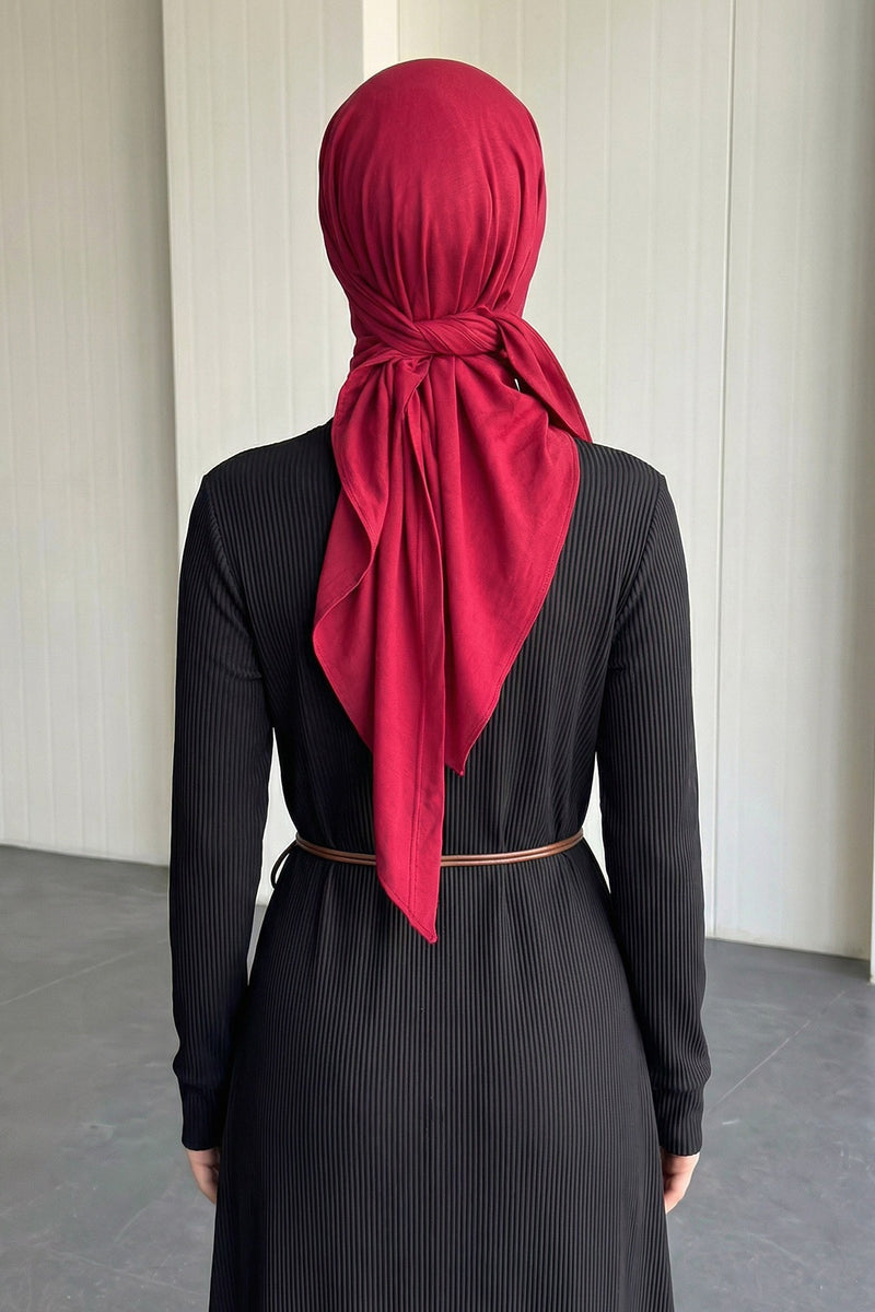 Breathable Cotton Hijab Scarf – Lightweight, Stretch, No-Slip Triangle Scarf for Everyday Comfort,B-41