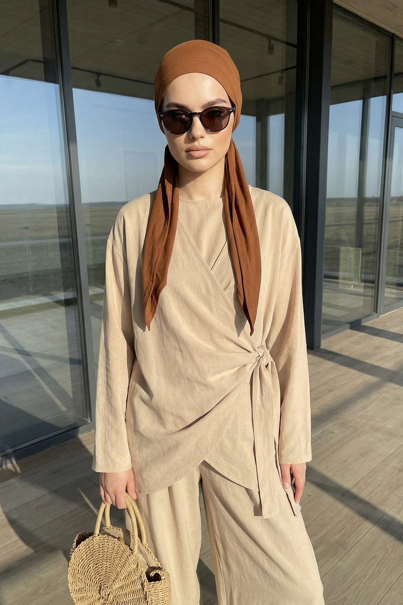 Breathable Cotton Hijab Scarf – Lightweight, Stretch, No-Slip Triangle Scarf for Everyday Comfort,B-41