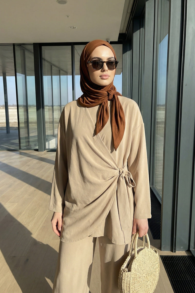 Breathable Cotton Hijab Scarf – Lightweight, Stretch, No-Slip Triangle Scarf for Everyday Comfort,B-41