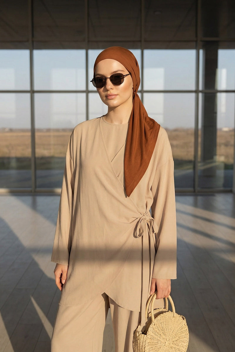 Breathable Cotton Hijab Scarf – Lightweight, Stretch, No-Slip Triangle Scarf for Everyday Comfort,B-41