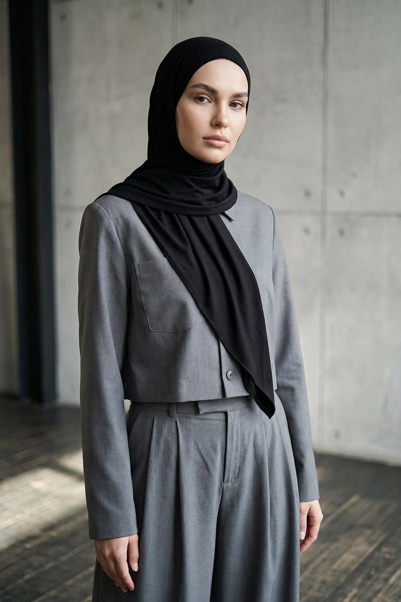 Breathable Cotton Hijab Scarf – Lightweight, Stretch, No-Slip Triangle Scarf for Everyday Comfort,B-41