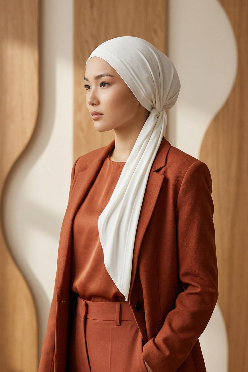 Breathable Cotton Hijab Scarf – Lightweight, Stretch, No-Slip Triangle Scarf for Everyday Comfort,B-41