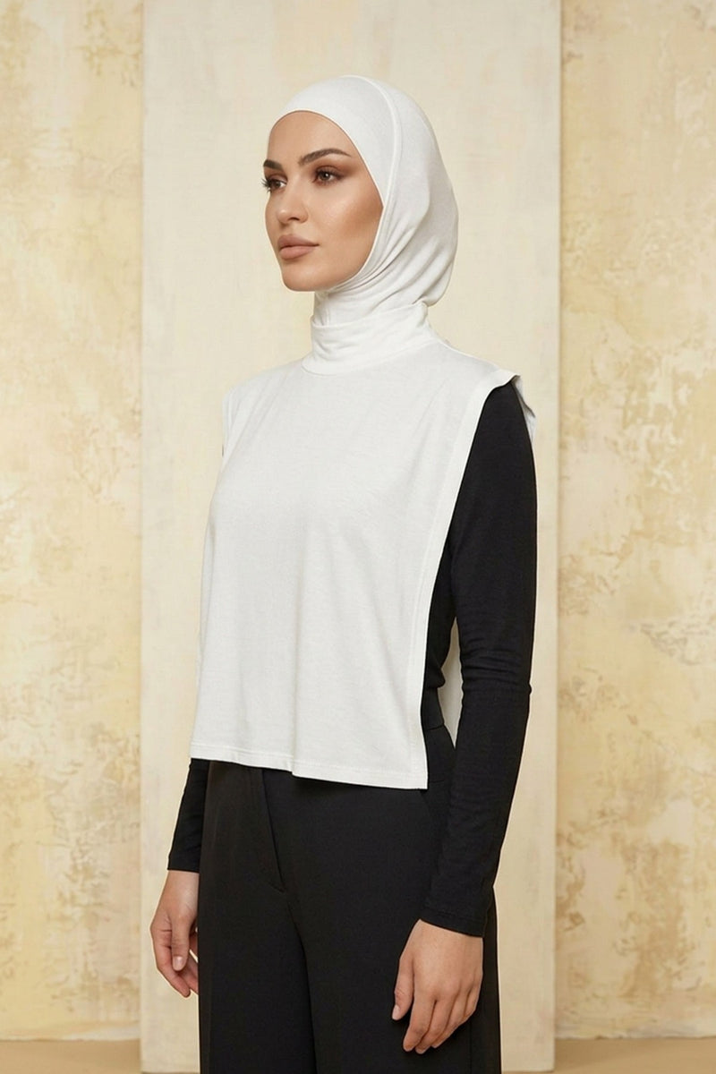 One-Piece Jersey Hijab & Neck Cover Set, Full Coverage Bonnet,DK-2