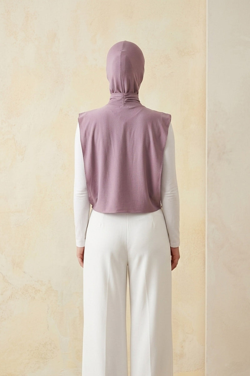 One-Piece Jersey Hijab & Neck Cover Set, Full Coverage Bonnet,DK-2