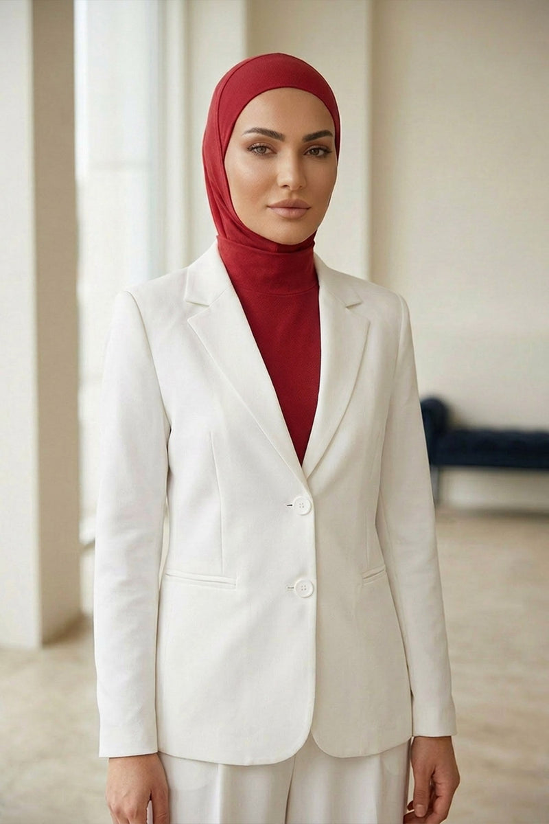 One-Piece Jersey Hijab & Neck Cover Set, Full Coverage Bonnet,DK-2
