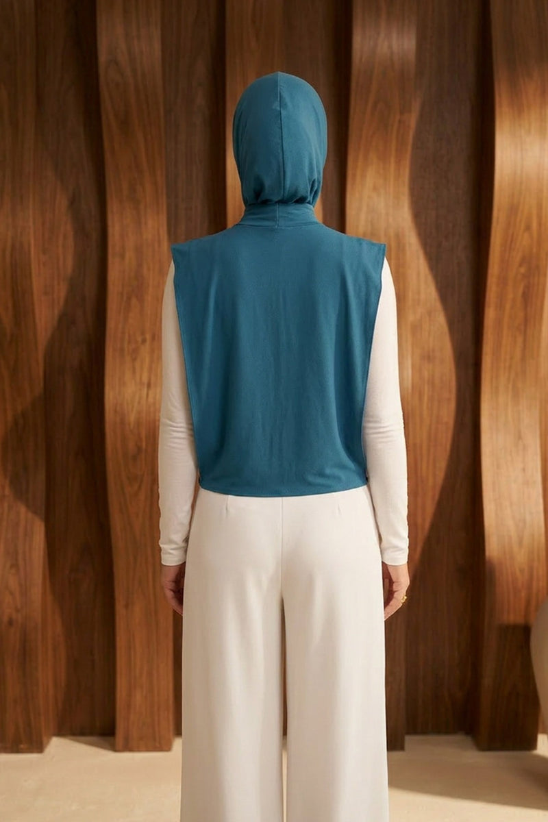 One-Piece Jersey Hijab & Neck Cover Set, Full Coverage Bonnet,DK-2