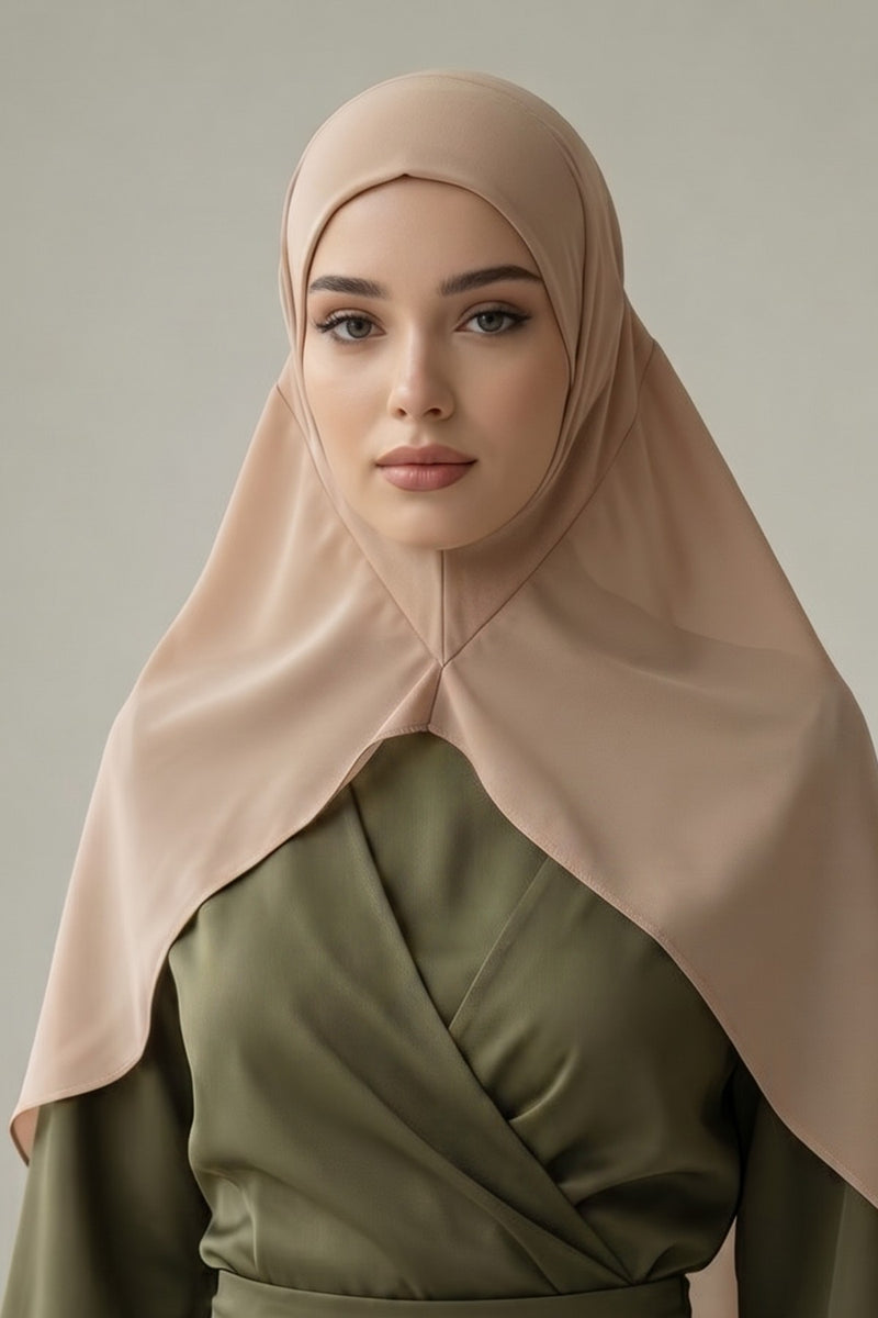 Non-Slip Chiffon Shawl Hijab with Built-In Cotton Undercap, Easy Styling Ready-to-Wear Hijab,PS-62