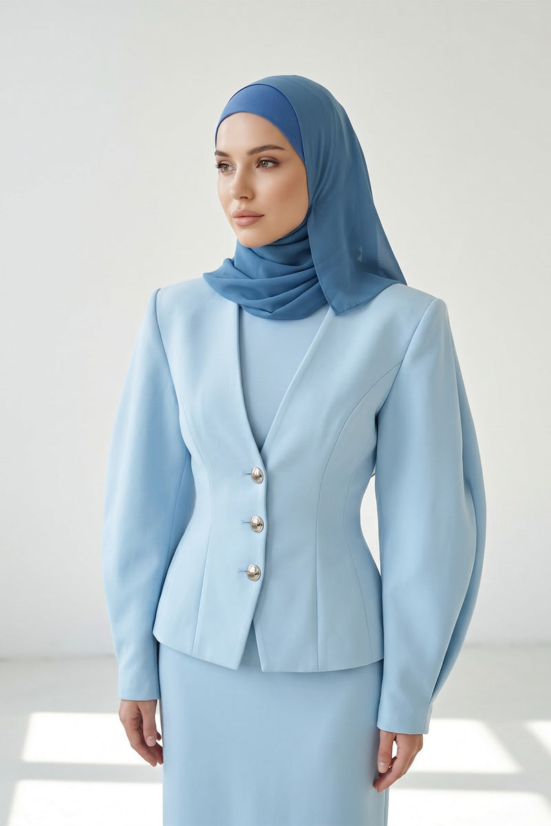 Non-Slip Chiffon Shawl Hijab with Built-In Cotton Undercap, Easy Styling Ready-to-Wear Hijab,PS-62