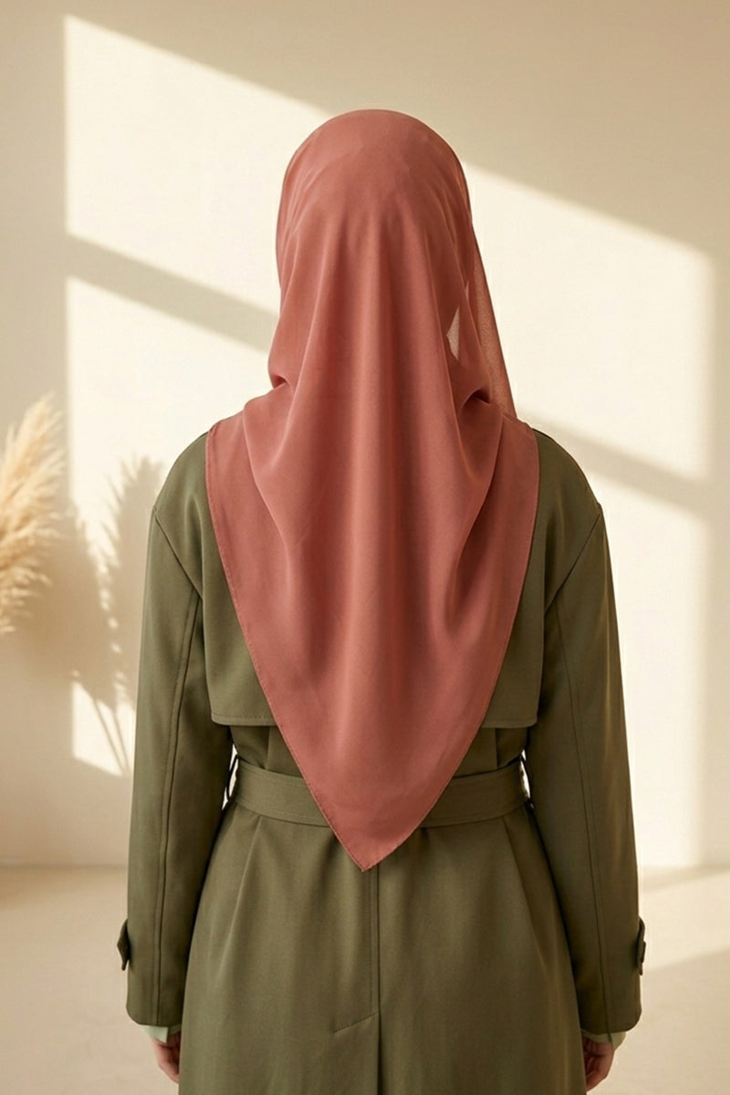Non-Slip Chiffon Shawl Hijab with Built-In Cotton Undercap, Easy Styling Ready-to-Wear Hijab,PS-62