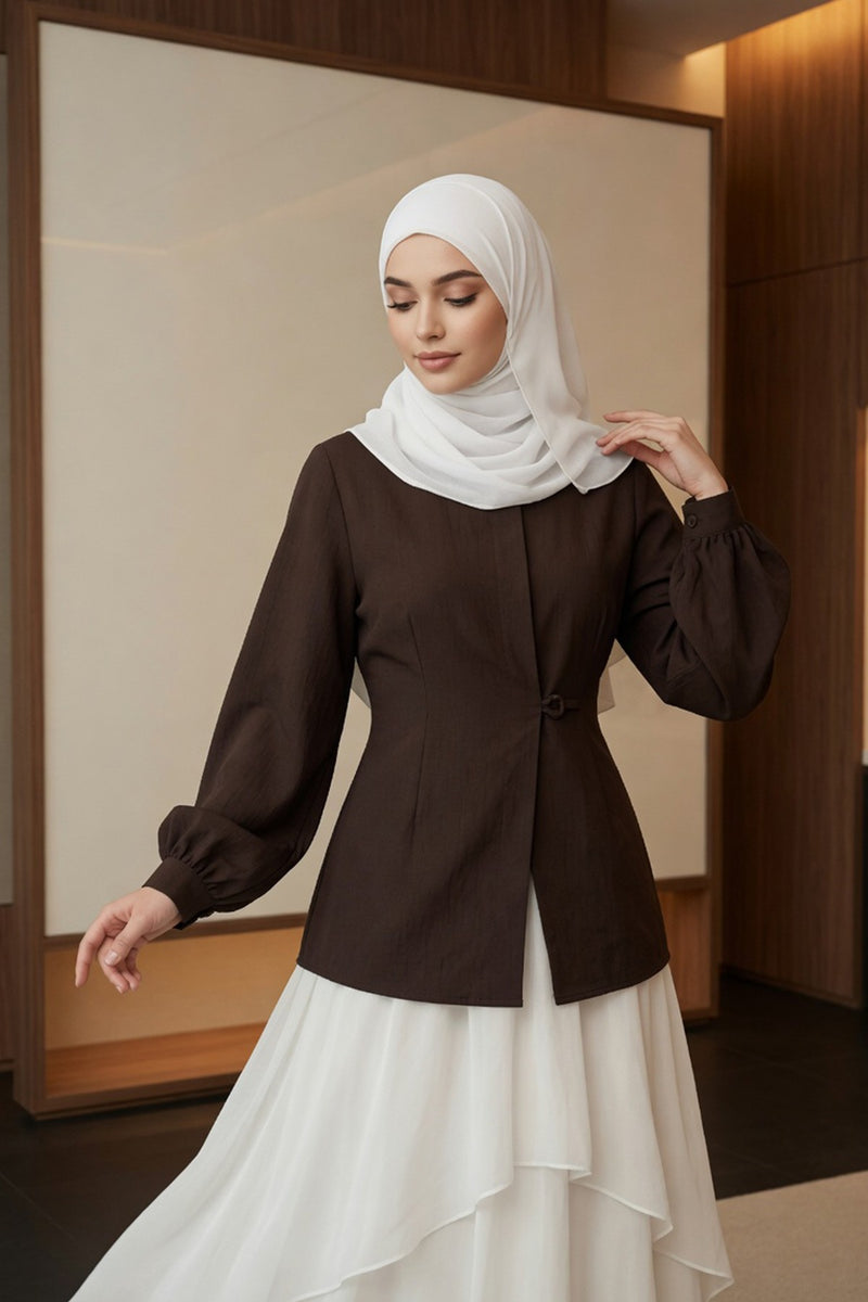Non-Slip Chiffon Shawl Hijab with Built-In Cotton Undercap, Easy Styling Ready-to-Wear Hijab,PS-62