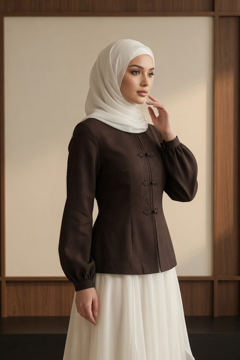 Non-Slip Chiffon Shawl Hijab with Built-In Cotton Undercap, Easy Styling Ready-to-Wear Hijab,PS-62