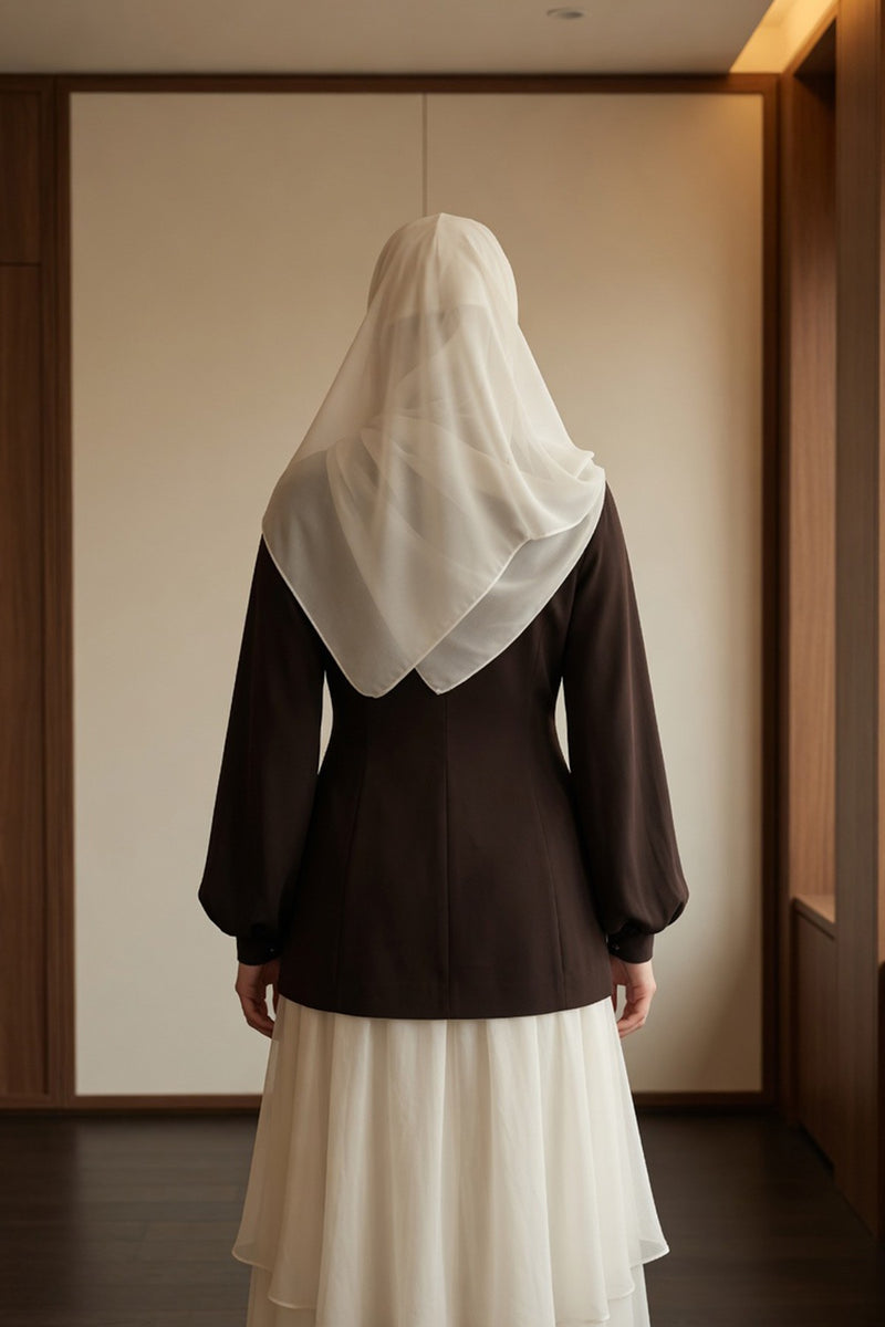 Non-Slip Chiffon Shawl Hijab with Built-In Cotton Undercap, Easy Styling Ready-to-Wear Hijab,PS-62
