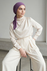 Ready-to-Wear Tie-Back Crepe Hijab Bonnet, Elegant Instant Modest Head Covering,B-101