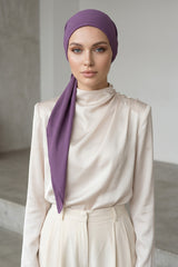 Ready-to-Wear Tie-Back Crepe Hijab Bonnet, Elegant Instant Modest Head Covering,B-101