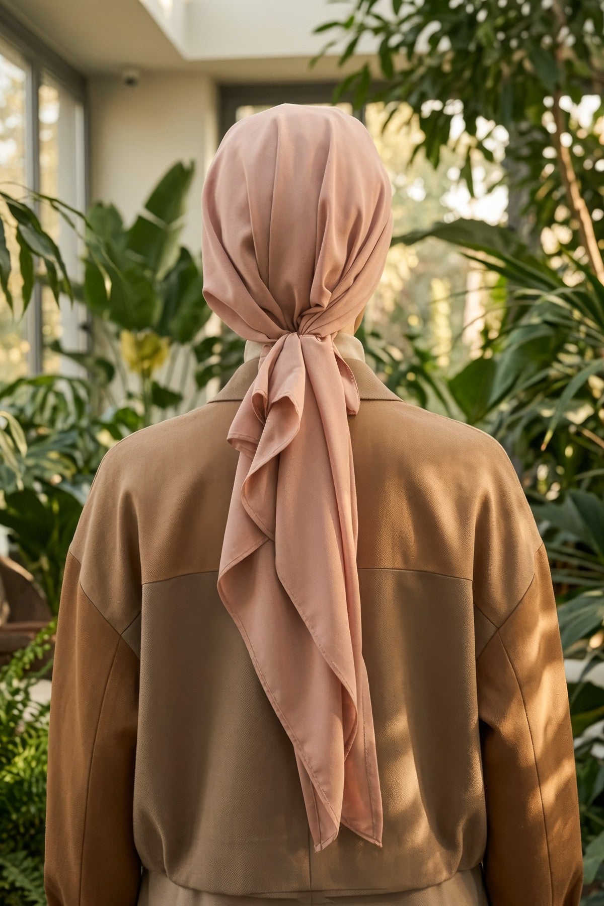 Ready-to-Wear Tie-Back Crepe Hijab Bonnet, Elegant Instant Modest Head Covering,B-101