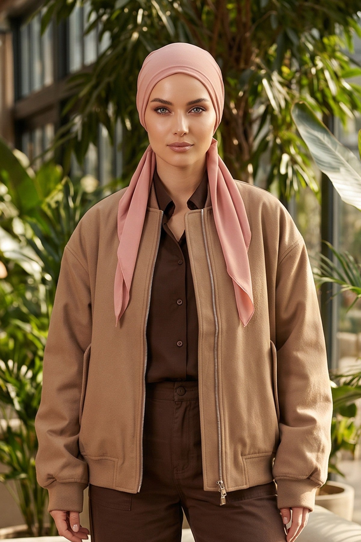 Ready-to-Wear Tie-Back Crepe Hijab Bonnet, Elegant Instant Modest Head Covering,B-101