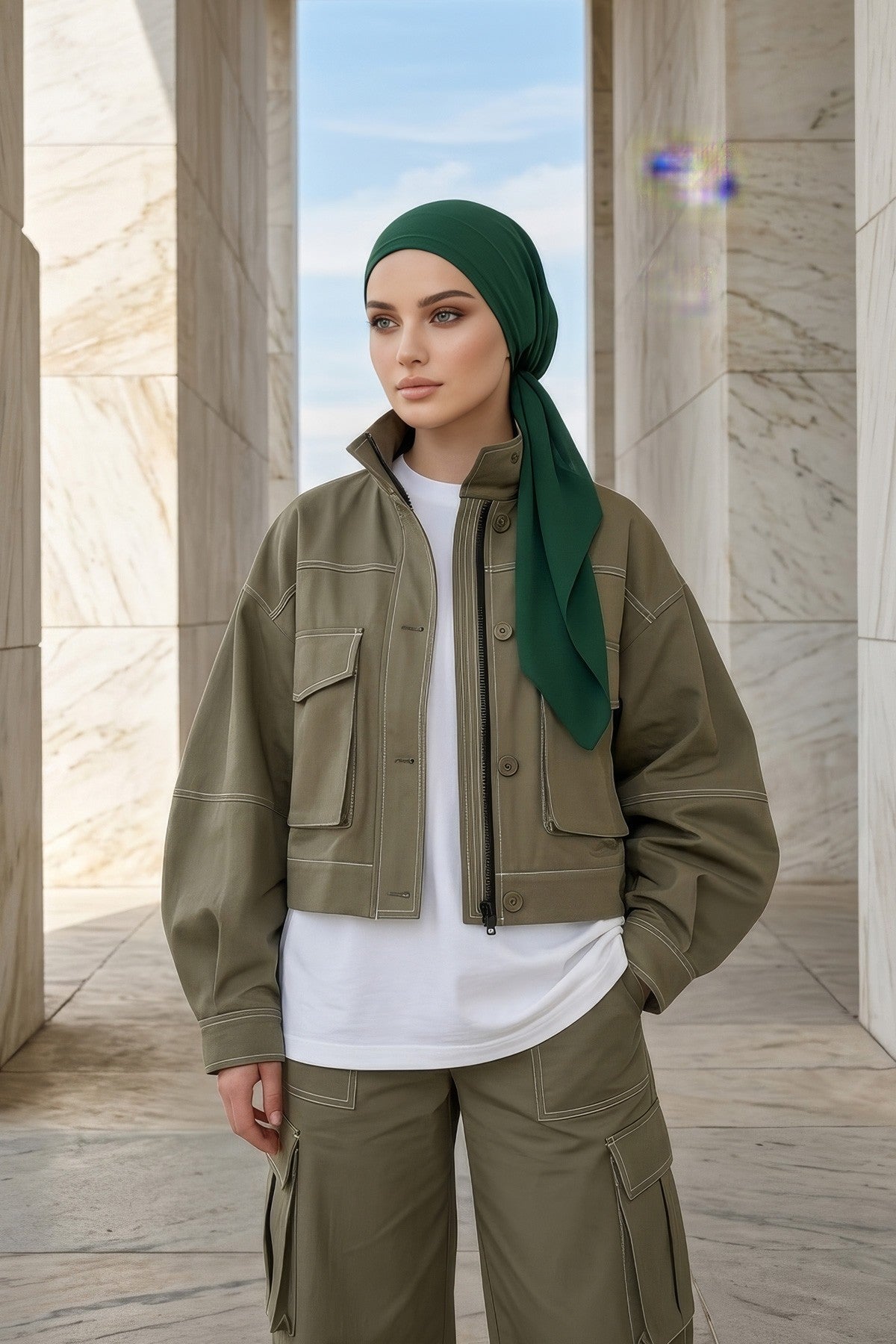 Ready-to-Wear Tie-Back Crepe Hijab Bonnet, Elegant Instant Modest Head Covering,B-101
