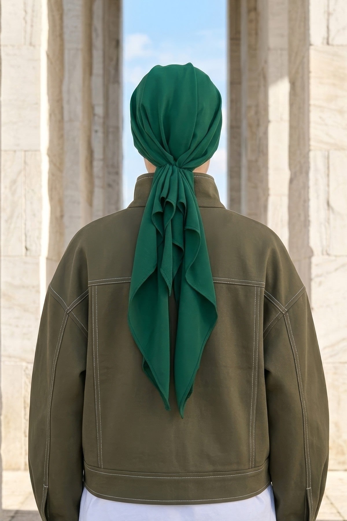 Ready-to-Wear Tie-Back Crepe Hijab Bonnet, Elegant Instant Modest Head Covering,B-101