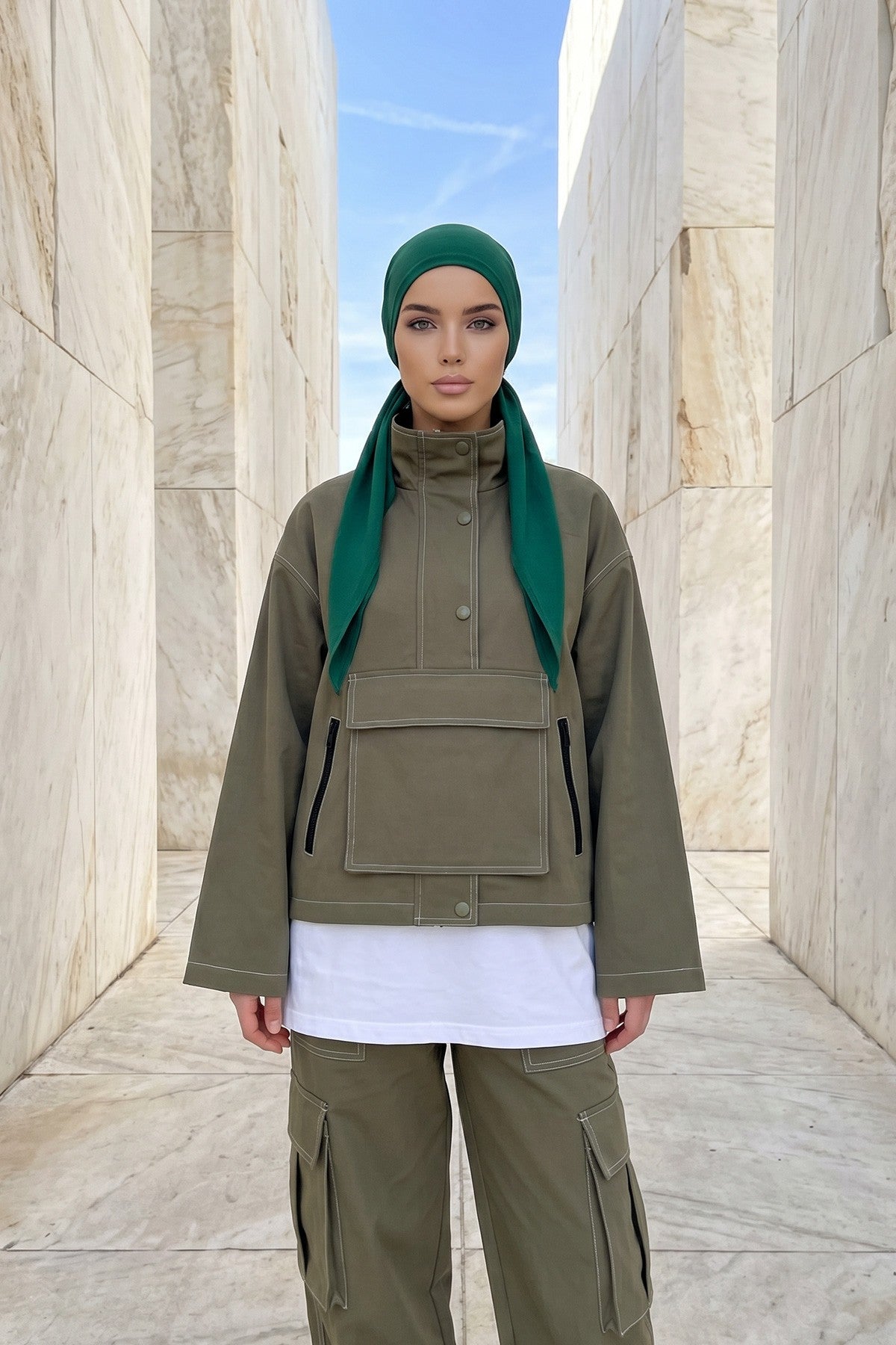 Ready-to-Wear Tie-Back Crepe Hijab Bonnet, Elegant Instant Modest Head Covering,B-101
