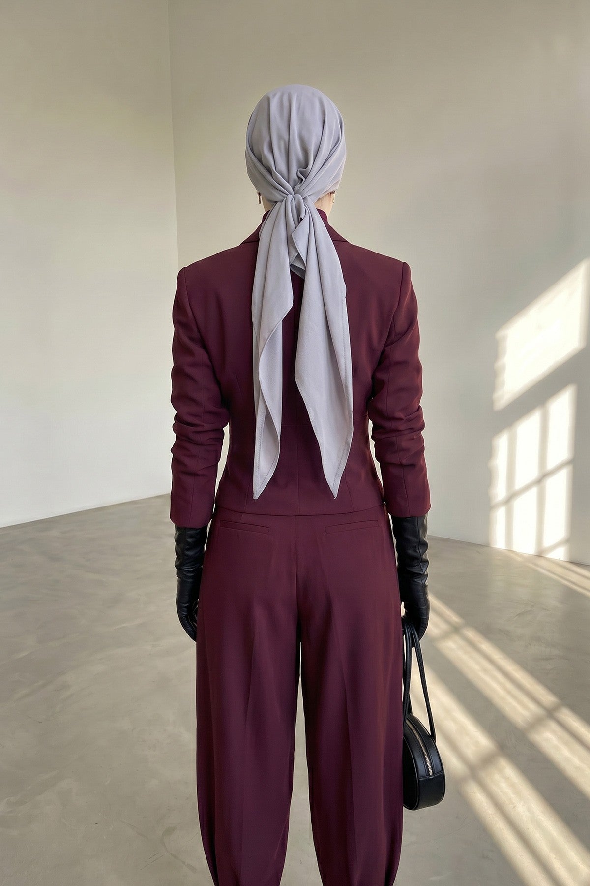 Ready-to-Wear Tie-Back Crepe Hijab Bonnet, Elegant Instant Modest Head Covering,B-101
