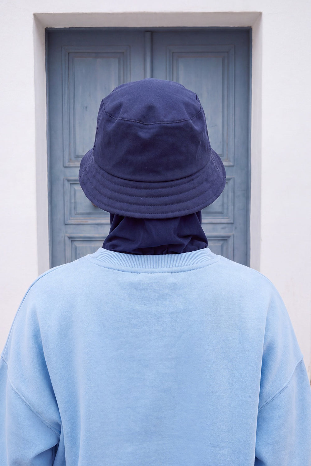 Modest Winter Bucket Hat with Attached Hijab and Neck Coverage,B-103O
