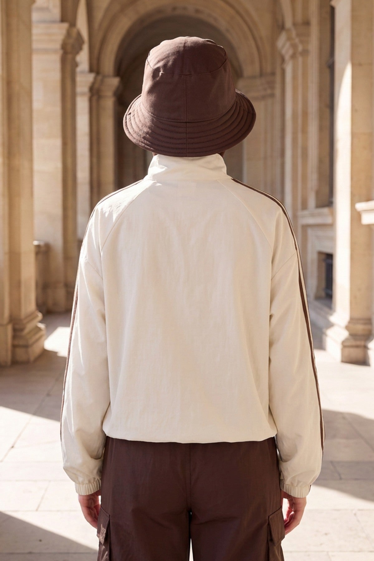 Modest Winter Bucket Hat with Attached Hijab and Neck Coverage,B-103O