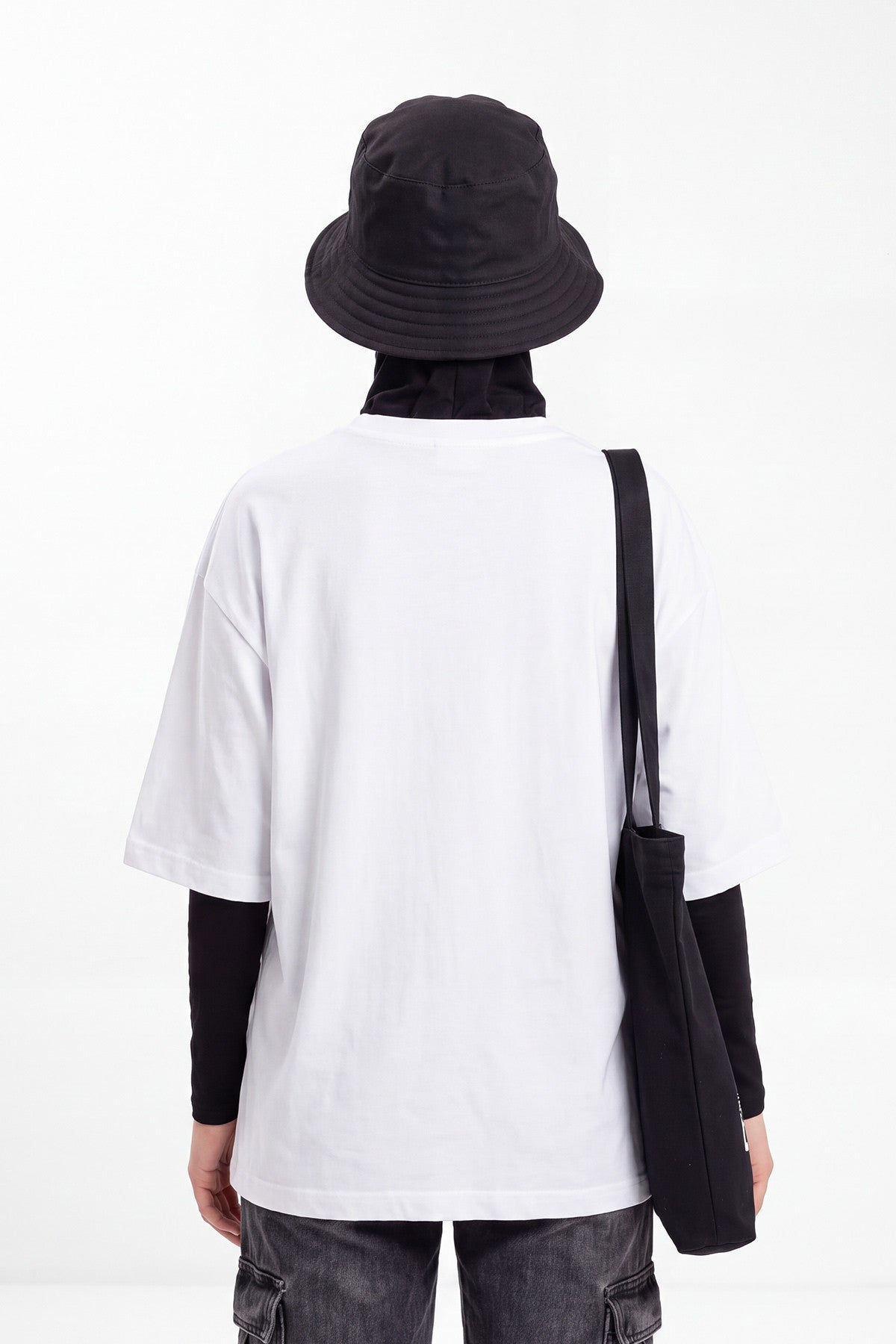 Modest Winter Bucket Hat with Attached Hijab and Neck Coverage,B-103O