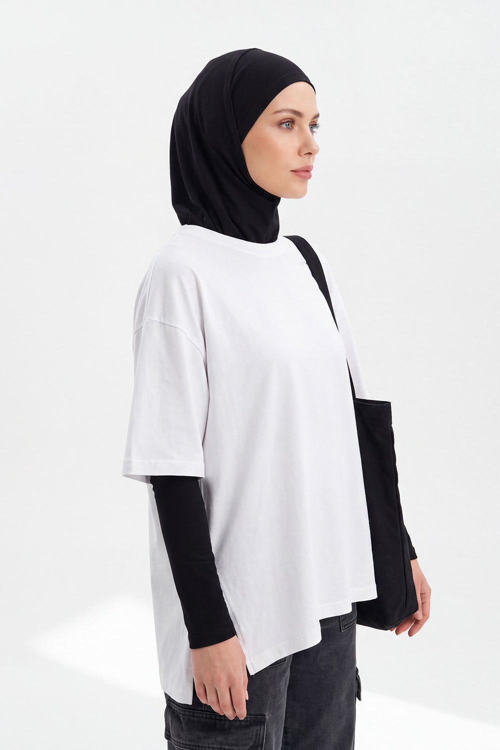 Modest Winter Bucket Hat with Attached Hijab and Neck Coverage,B-103O