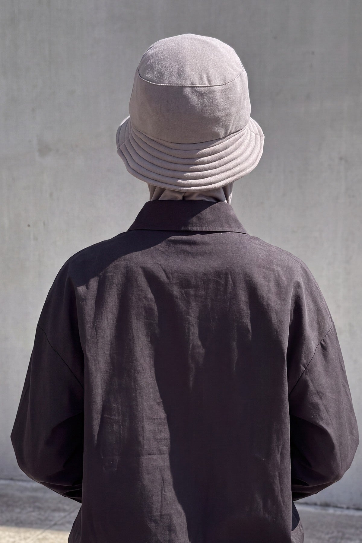 Modest Winter Bucket Hat with Attached Hijab and Neck Coverage,B-103O