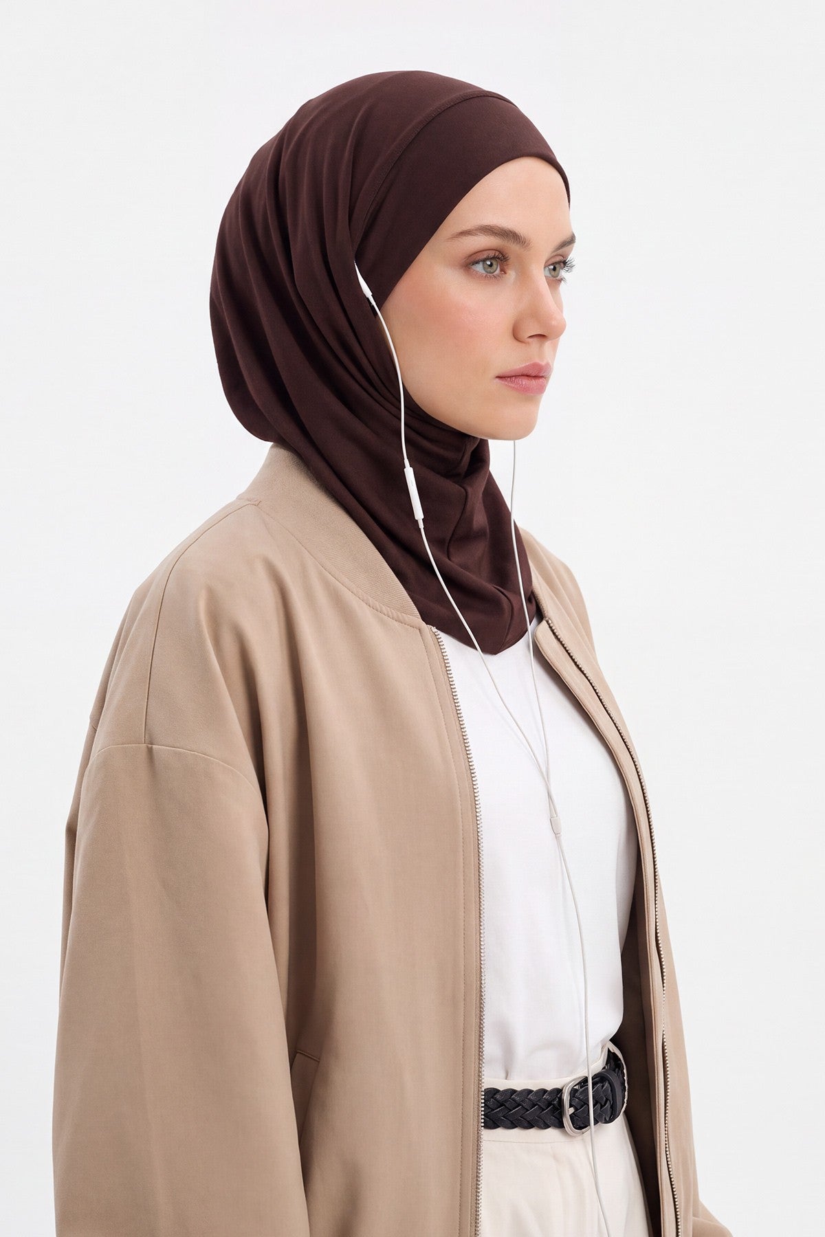 Ready-to-Wear Winter Hijab Bonnet with Built-In Neck Cover and Ear Access Points,B-94O