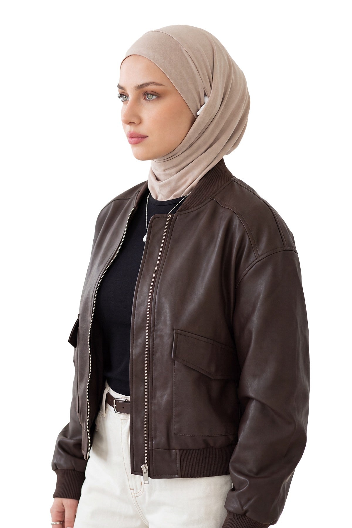 Ready-to-Wear Winter Hijab Bonnet with Built-In Neck Cover and Ear Access Points,B-94O