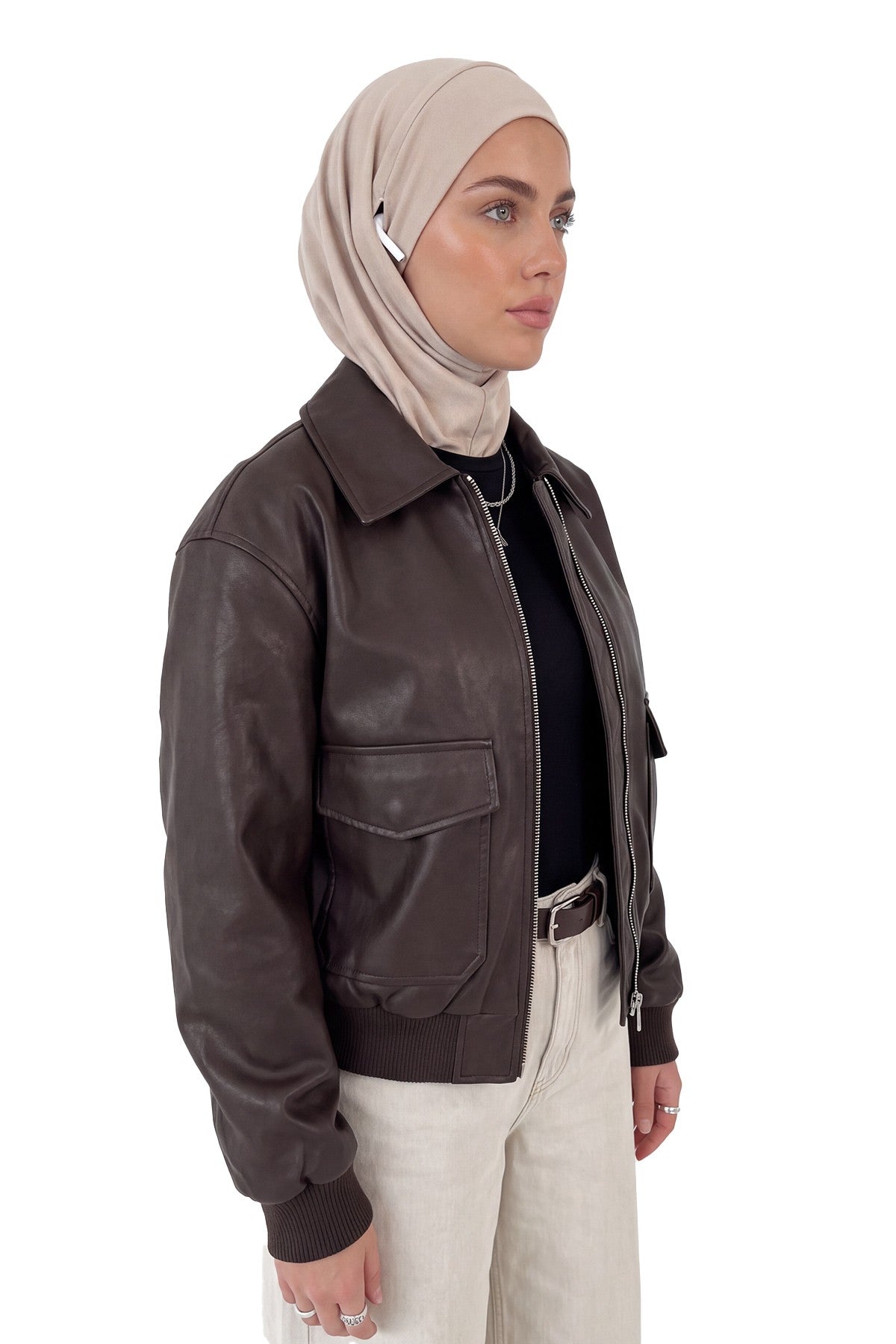 Ready-to-Wear Winter Hijab Bonnet with Built-In Neck Cover and Ear Access Points,B-94O